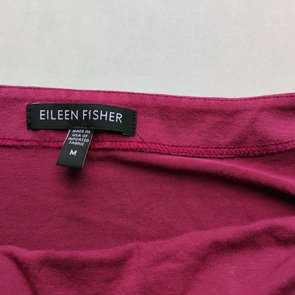 EILEEN FISHER Magenta Tunic Dress M Stretch Knit Made in USA |Minimalist Luxe - Picture 3 of 4